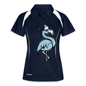 Flamingo Comique Noël - Polo respirant Femme - marine/blanc - Devant