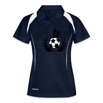 könig fussball - Frauen Polo atmungsaktiv - Navy/Weiß - Vorne