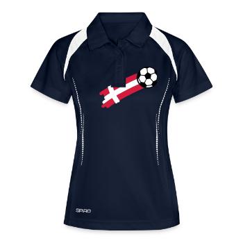 daenemark fussballflagge - Polo respirant Femme - marine/blanc - Devant