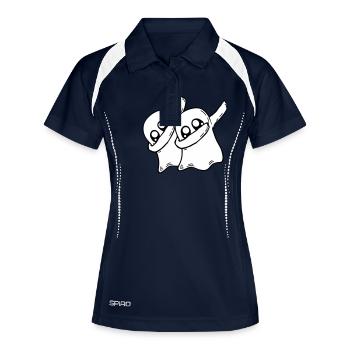 2 Dabbing Ghosts Friends - Polo respirant Femme - marine/blanc - Devant