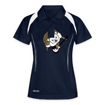Cool hedgehog plays cute guitar music guitarist fun - Women's Polo breathable - navy/white - Front