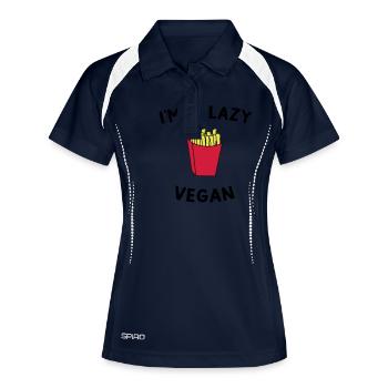 I'm A Lazy Vegan - Women's Polo breathable - navy/white - Front