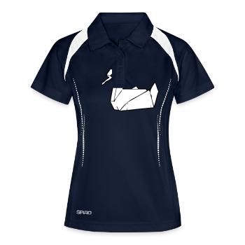 PRISON BREAK Kranich - Frauen Polo atmungsaktiv - Navy/Weiß - Vorne