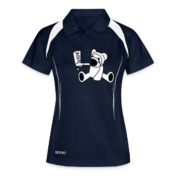 Bärenjunge - Frauen Polo atmungsaktiv - Navy/Weiß - Vorne
