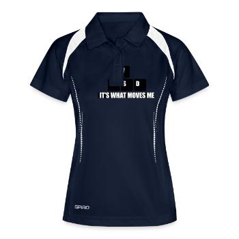 its what moves me - Frauen Polo atmungsaktiv - Navy/Weiß - Vorne