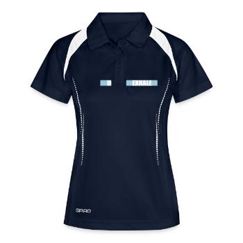 Inspirez expirez Yoga citation - Polo respirant Femme - marine/blanc - Devant