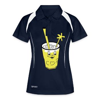 Freshmaker Cocktail Drink - Frauen Polo atmungsaktiv - Navy/Weiß - Vorne