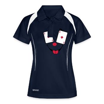 card poker ace pair smiley2 - Women's Polo breathable - navy/white - Front