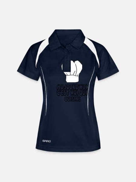je_suis_en_cuisine,message,citations - Polo respirant Femme - marine/blanc