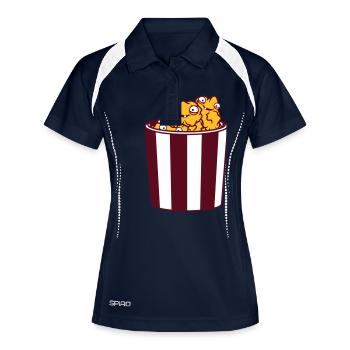 faces comic cartoon funny clipart many nuggets buc - Women's Polo breathable - navy/white - Front