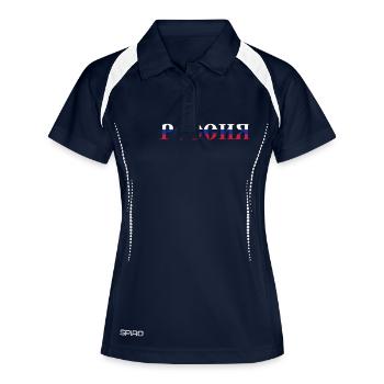 Russland, Rossia, Россия 3-farbig - Frauen Polo atmungsaktiv - Navy/Weiß - Vorne