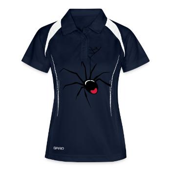 Toiles d'araignées insectes - Polo respirant Femme - marine/blanc - Devant