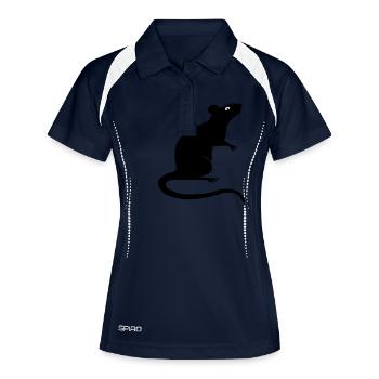 rats rat souris rongeurs rongeur Rattus Norvège - Polo respirant Femme - marine/blanc - Devant