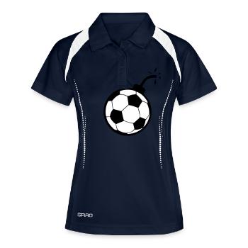bombe ballon football soccer1 - Polo respirant Femme - marine/blanc - Devant