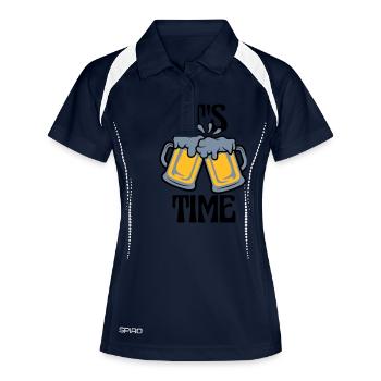 It s Bier - Frauen Polo atmungsaktiv - Navy/Weiß - Vorne