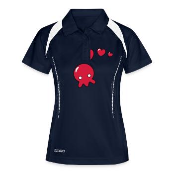 Tintenfische - Frauen Polo atmungsaktiv - Navy/Weiß - Vorne
