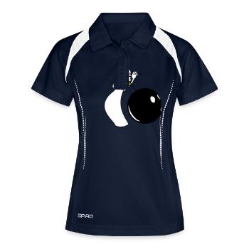 ällabätsch reloaded - Frauen Polo atmungsaktiv - Navy/Weiß - Vorne