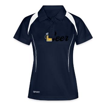 Beer Maßkrug - Frauen Polo atmungsaktiv - Navy/Weiß - Vorne
