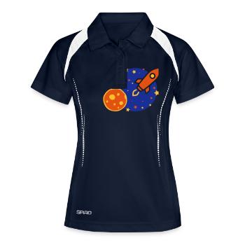 fusée - Polo respirant Femme - marine/blanc - Devant