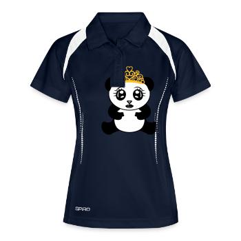 weiblich maedchen prinzessin krone koenigin schoen - Frauen Polo atmungsaktiv - Navy/Weiß - Vorne