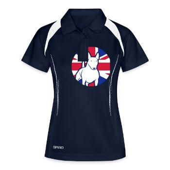 Miniatur Bullterrier UK 3c - Polo respirant Femme - marine/blanc - Devant
