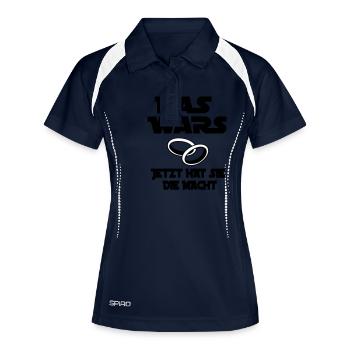 das wars - jetzt hat sie macht - Frauen Polo atmungsaktiv - Navy/Weiß - Vorne