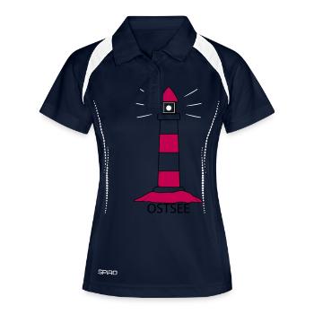 Leuchtturm Ostsee - Frauen Polo atmungsaktiv - Navy/Weiß - Vorne