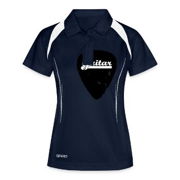 guitar - Frauen Polo atmungsaktiv - Navy/Weiß - Vorne