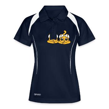 2 Cute Girls Cats Pretty Bow Girlfriends - Women's Polo breathable - navy/white - Front