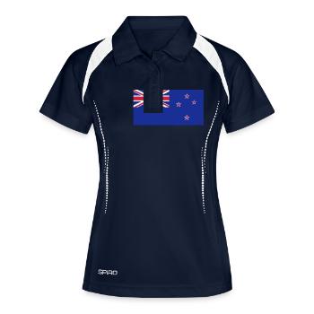 Neuseeland - Frauen Polo atmungsaktiv - Navy/Weiß - Vorne