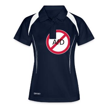 Stop Afd - Frauen Polo atmungsaktiv - Navy/Weiß - Vorne