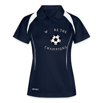 We are the champions (2C) - Frauen Polo atmungsaktiv - Navy/Weiß - Vorne