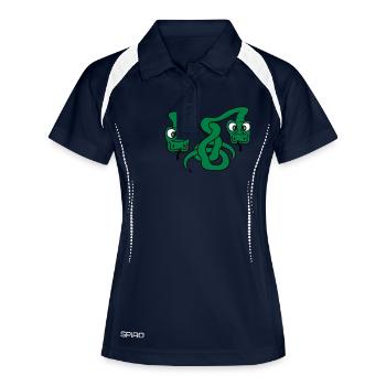 2 lustige lange comic cartoon schlangen team freun - Frauen Polo atmungsaktiv - Navy/Weiß - Vorne