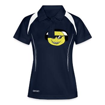 Funny DJ Party Lemon Fruit Music Fun Face - Women's Polo breathable - navy/white - Front