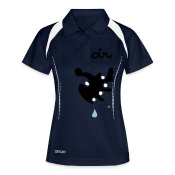 noirdesirrouge - Frauen Polo atmungsaktiv - Navy/Weiß - Vorne