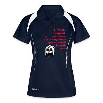 Politique - Polo respirant Femme - marine/blanc - Devant