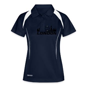 Skyline de Londres - Polo respirant Femme - marine/blanc - Devant