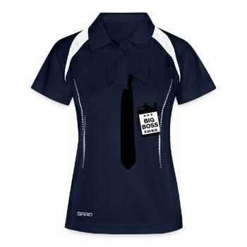 Big Boss Krawatte - Frauen Polo atmungsaktiv - Navy/Weiß - Vorne