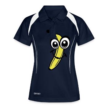 banane fruit smiley 611 - Polo respirant Femme - marine/blanc - Devant