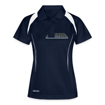Tastatur Eingabe Computer Design - Frauen Polo atmungsaktiv - Navy/Weiß - Vorne