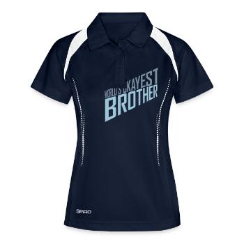 Mondes ok Frère Buddy - Polo respirant Femme - marine/blanc - Devant