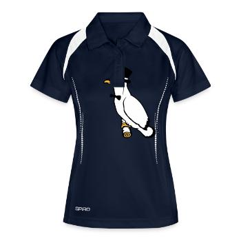 Sir Bird chapeau haut de forme Monocle Lunettes Rich M. - Polo respirant Femme - marine/blanc - Devant