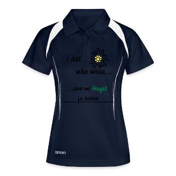 I dät's scho | Allgäu Tassen & Zubehör - Frauen Polo atmungsaktiv - Navy/Weiß - Vorne
