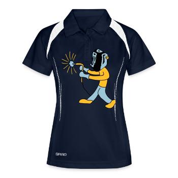 Welder - Polo respirant Femme - marine/blanc - Devant