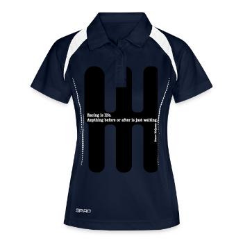 Racing is life... By Steeve McQueen - Polo respirant Femme - marine/blanc - Devant