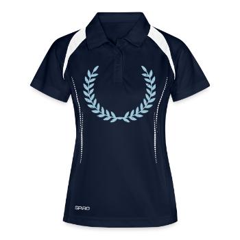 kranz blue - Frauen Polo atmungsaktiv - Navy/Weiß - Vorne