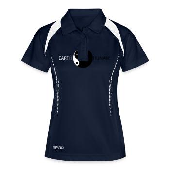 Yang - Frauen Polo atmungsaktiv - Navy/Weiß - Vorne