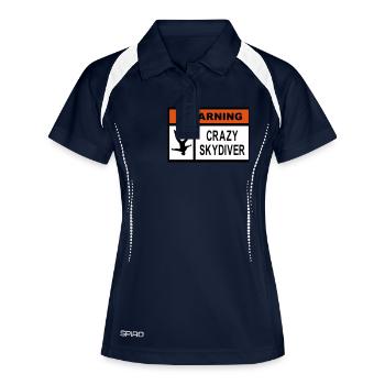 Avertissement fou Parachutiste - Polo respirant Femme - marine/blanc - Devant
