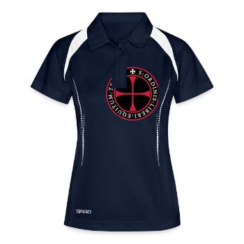 Knight Templar seal - Frauen Polo atmungsaktiv - Navy/Weiß - Vorne