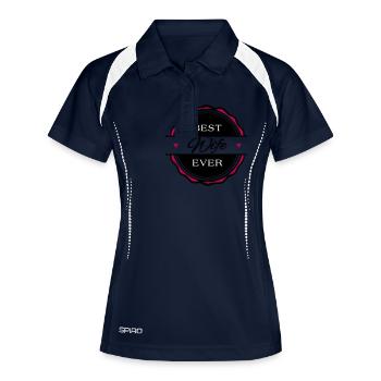 Best Wife ever - Frauen Polo atmungsaktiv - Navy/Weiß - Vorne